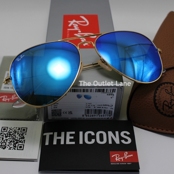 Model Display Ray-Ban Aviator Blue Mirror RB3025 - Picture 4 of 16